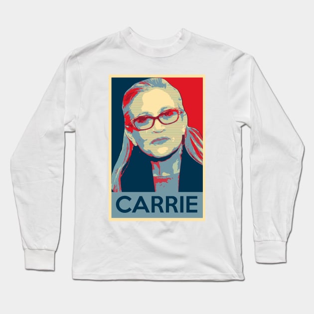 Carrie Fisher Poster Long Sleeve T-Shirt by baranskini